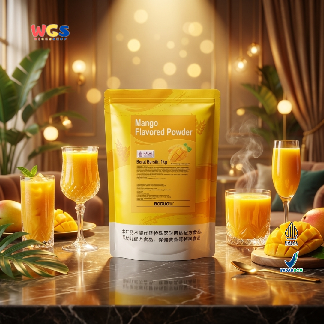 BODUO Mango Flavored Powder 1kg – Bubuk Minuman Rasa Mangga untuk Jus, Smoothie & Dessert