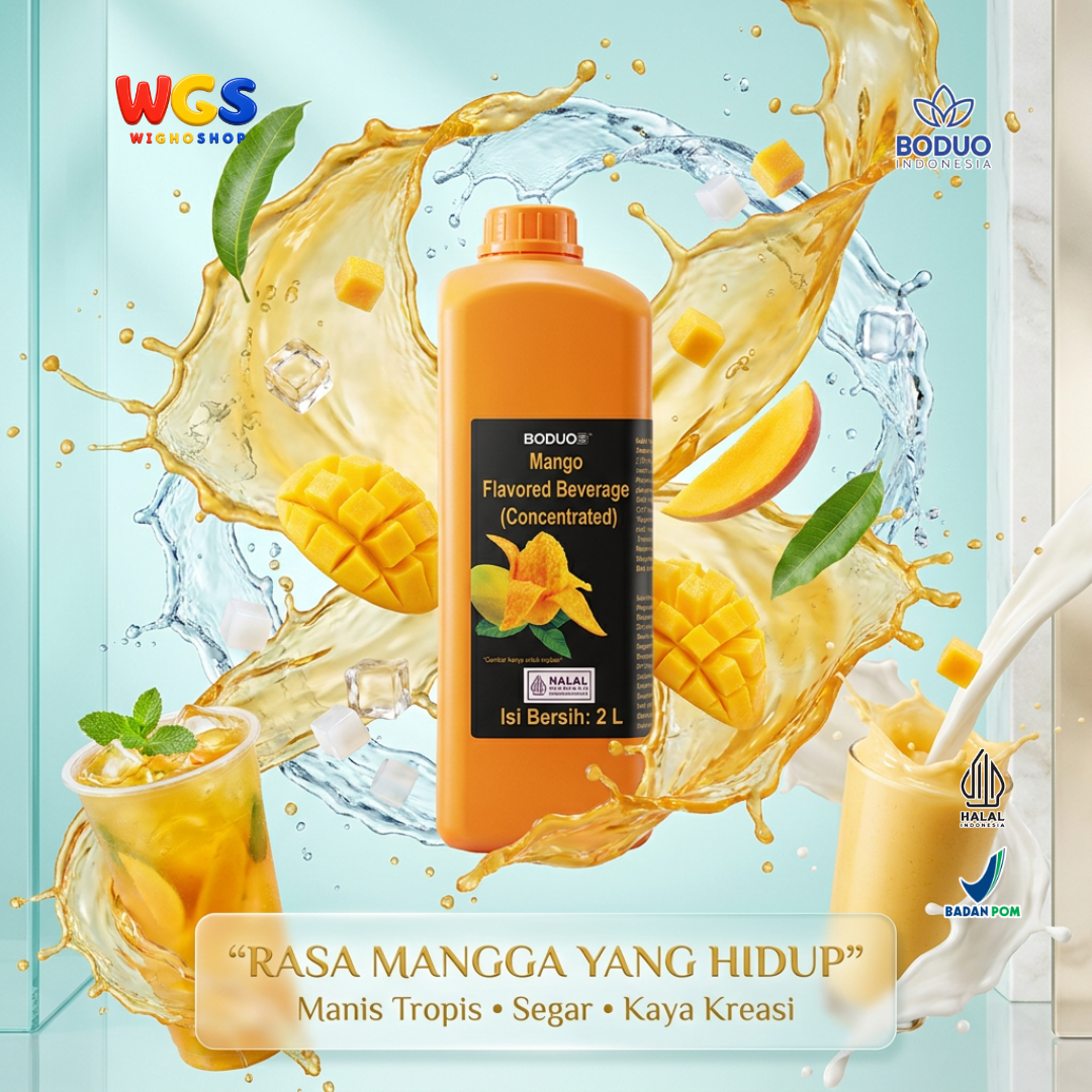 BODUO Mango Syrup Flavored Beverage Concentrate 2L – Fresh Mango Syrup for Trendy Drinks