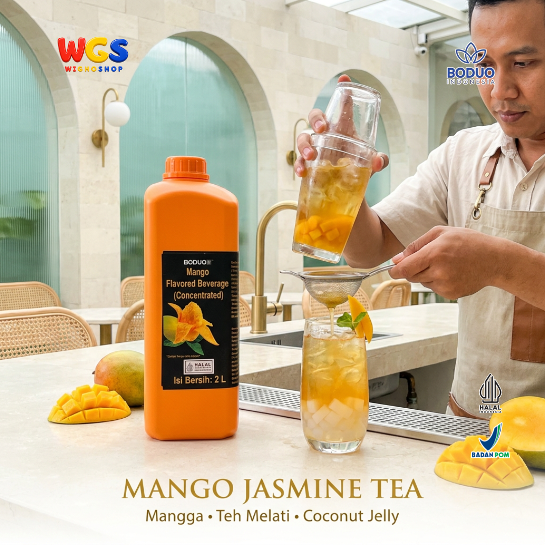 BODUO Mango Syrup Flavored Beverage Concentrate 2L – Fresh Mango Syrup for Trendy Drinks