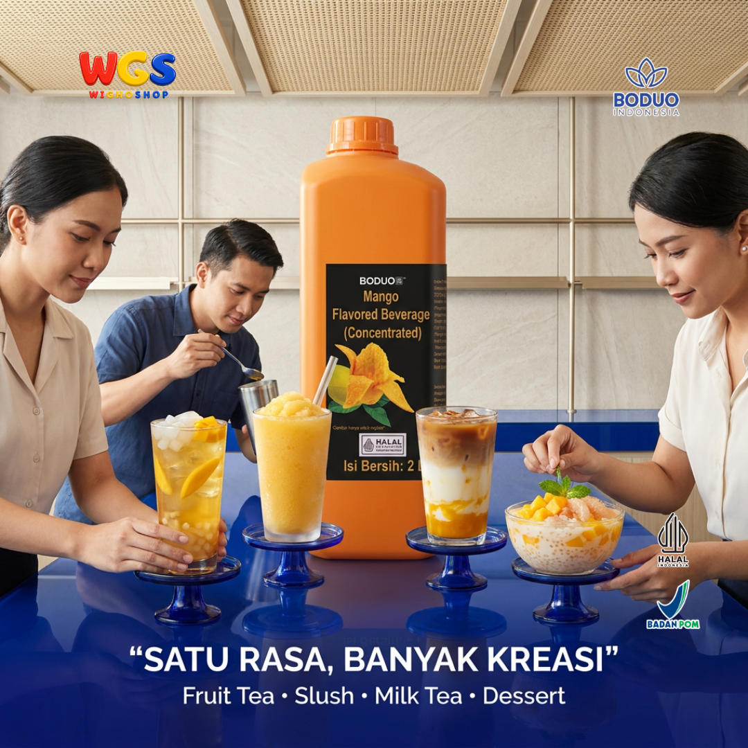 BODUO Mango Syrup Flavored Beverage Concentrate 2L – Fresh Mango Syrup for Trendy Drinks