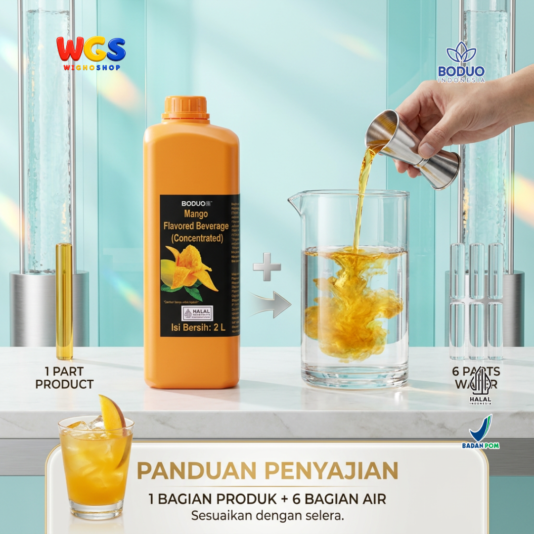 BODUO Mango Syrup Flavored Beverage Concentrate 2L – Fresh Mango Syrup for Trendy Drinks