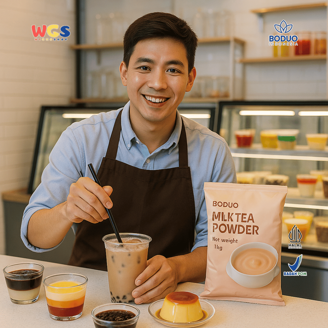 BODUO Milk Tea Powder 1kg – Bubuk Minuman Milk Tea Creamy Ala Kafe Siap Seduh