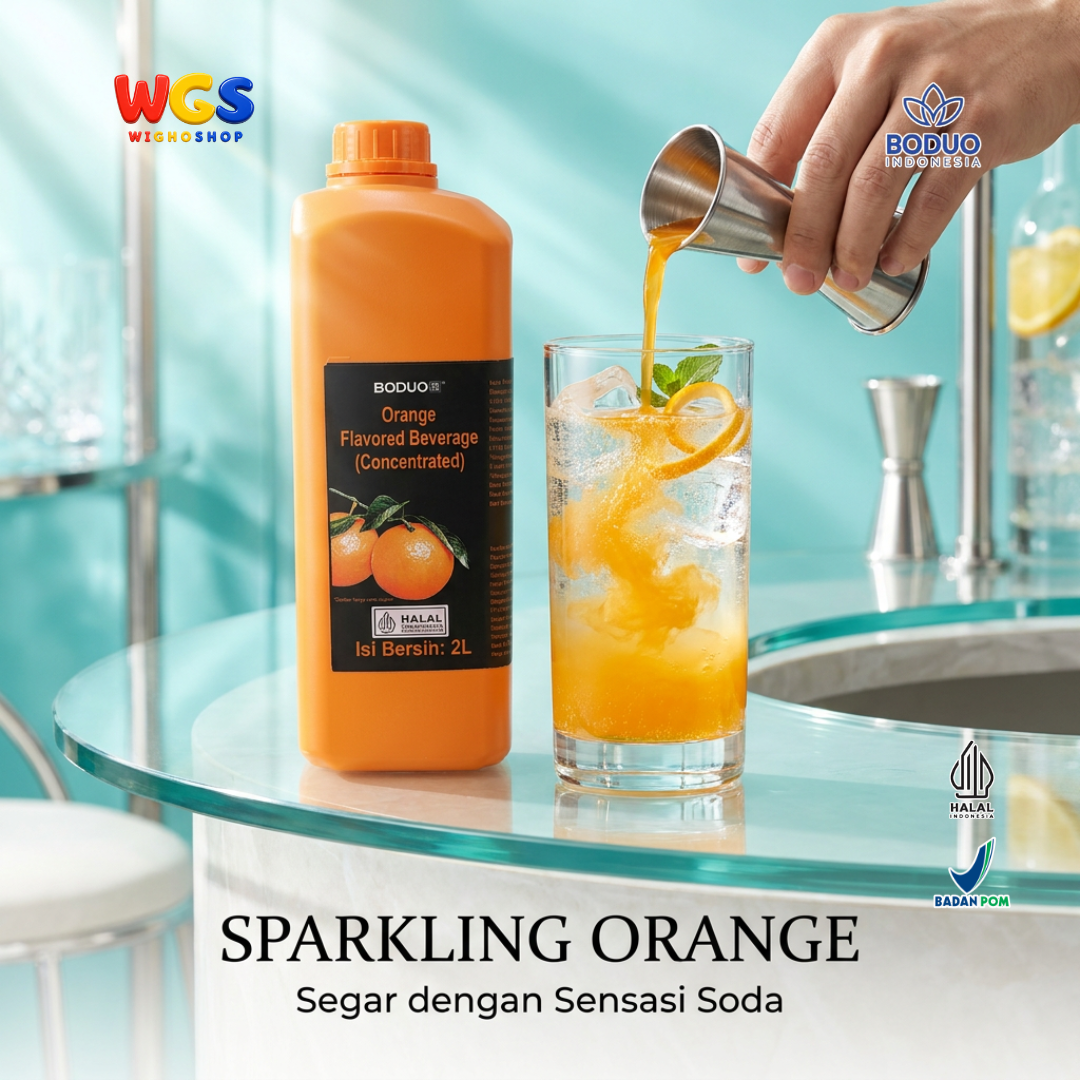 BODUO Orange Flavored Beverage Concentrate 2L – Premium Orange Syrup for Drinks & Desserts