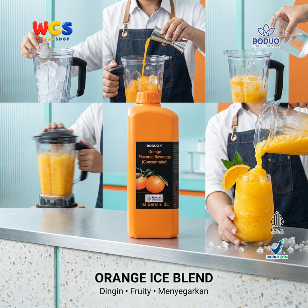 BODUO Orange Flavored Beverage Concentrate 2L – Premium Orange Syrup for Drinks & Desserts