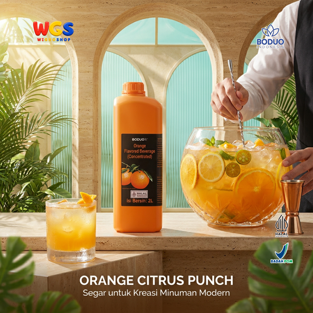 BODUO Orange Flavored Beverage Concentrate 2L – Premium Orange Syrup for Drinks & Desserts