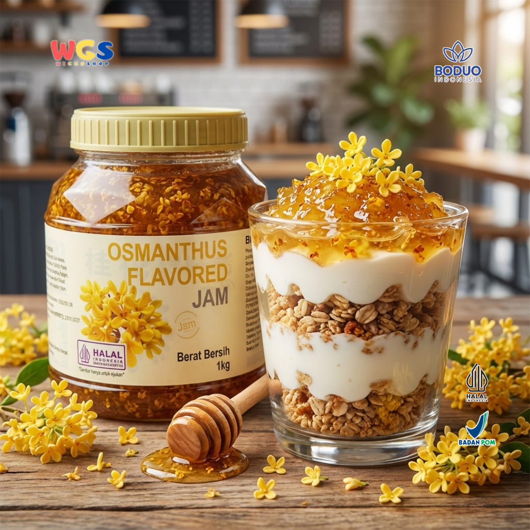 BODUO Osmanthus Flavored Jam 1kg – Selai Bunga Osmanthus Premium untuk Minuman & Dessert