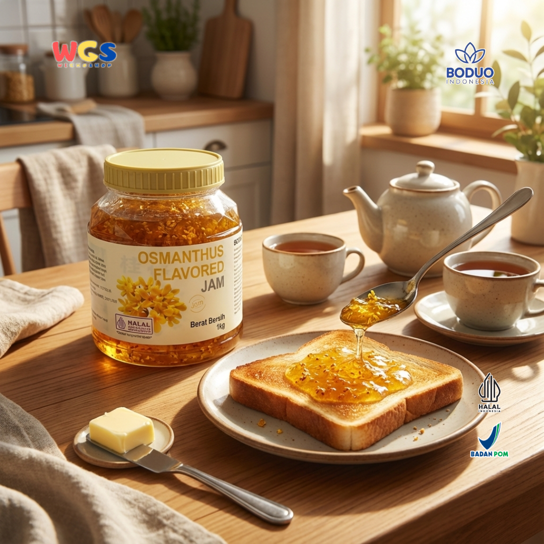 BODUO Osmanthus Flavored Jam 1kg – Selai Bunga Osmanthus Premium untuk Minuman & Dessert