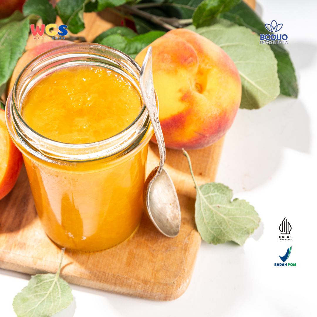 BODUO Peach Puree Flavored Jam 1.3kg – Selai Persik Lembut dengan Rasa Buah Asli
