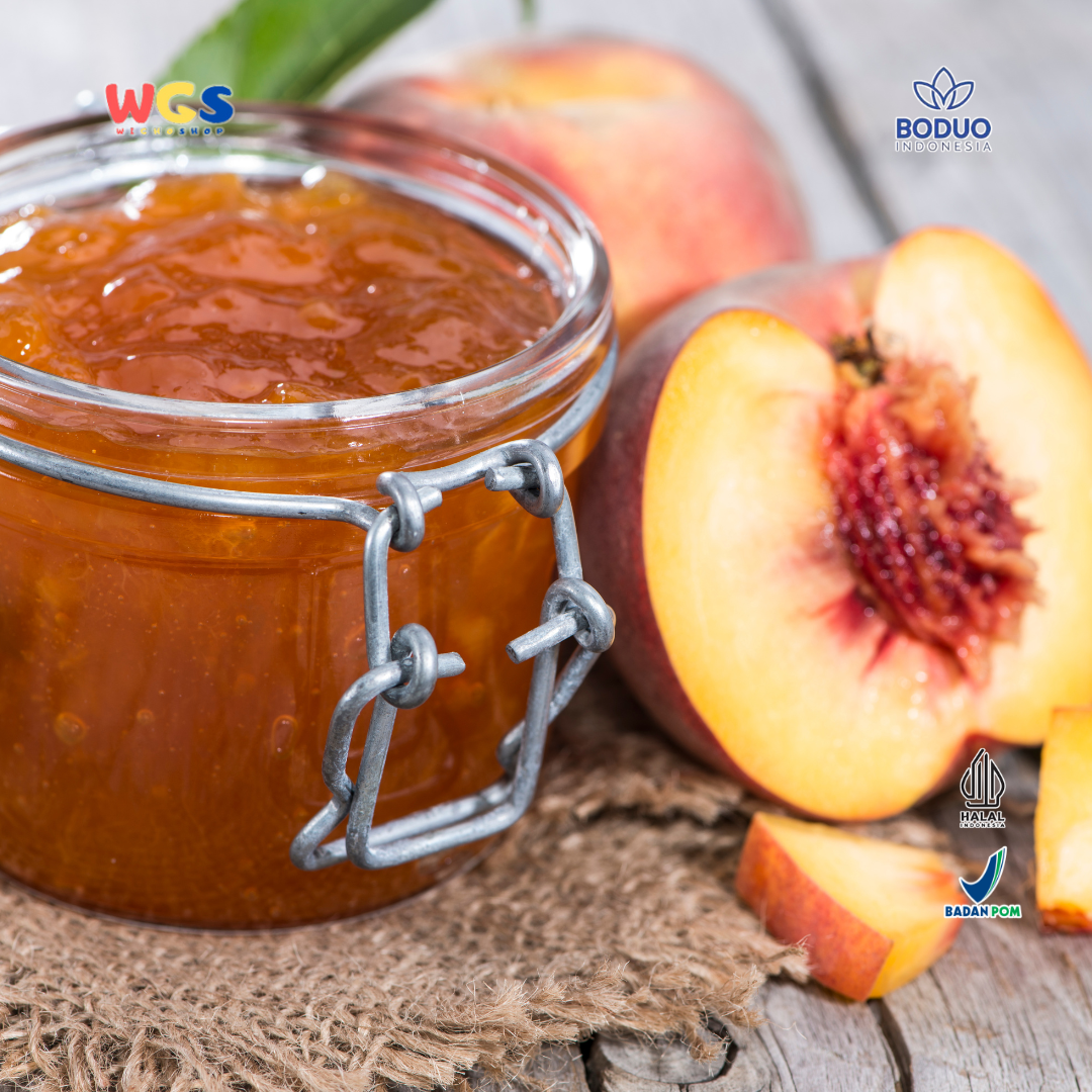 BODUO Peach Puree Flavored Jam 1.3kg – Selai Persik Lembut dengan Rasa Buah Asli