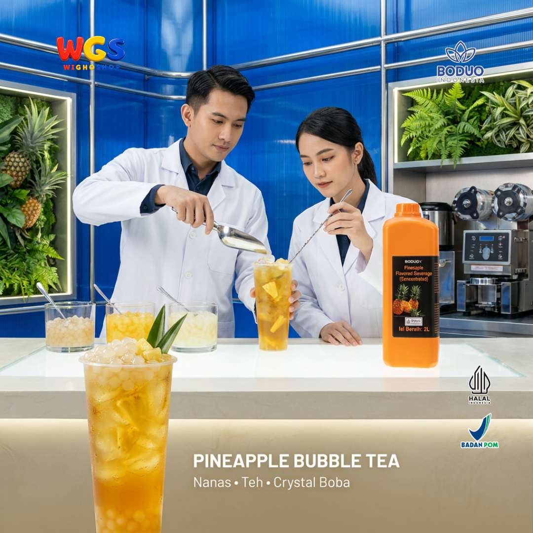 BODUO Pineapple Syrup 2 Liter - Sirup Nanas untuk Mocktail Soda Fruit Tea Minuman Kekinian Cafe