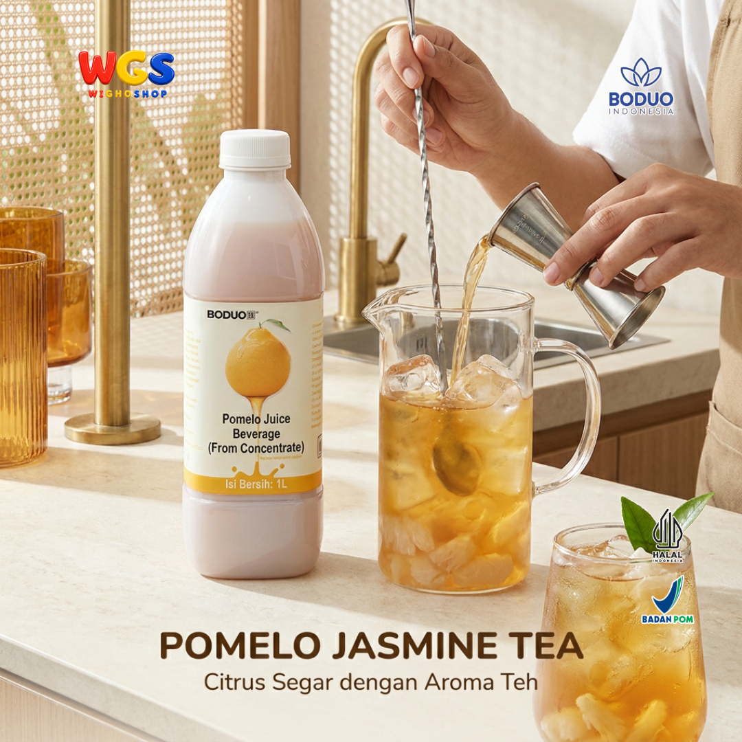 BODUO Pomelo Juice Syrup 1 Liter - Sirup Pomelo untuk Mocktail Soda Fruit Tea Minuman Cafe