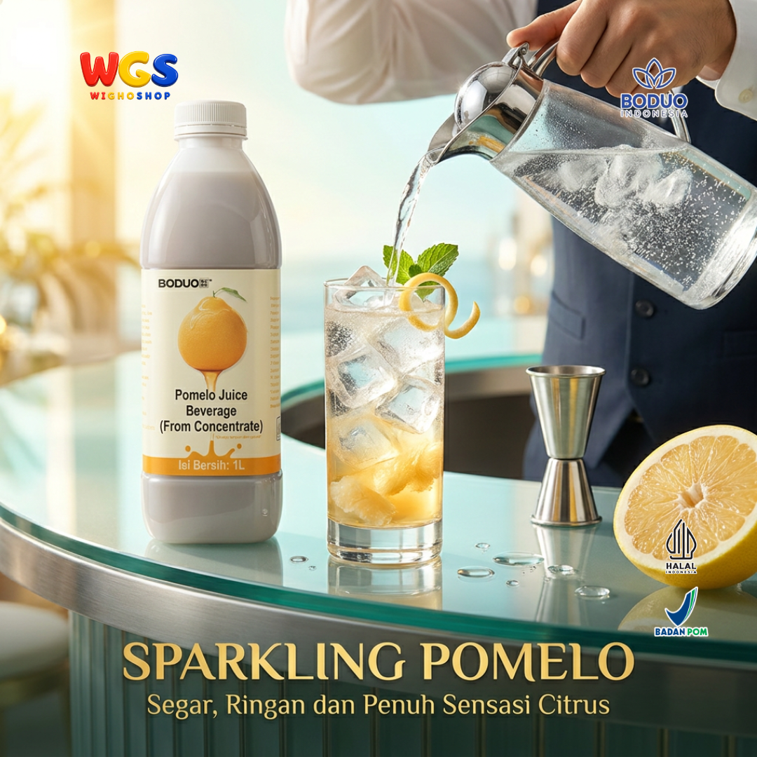 BODUO Pomelo Juice Syrup 1 Liter - Sirup Pomelo untuk Mocktail Soda Fruit Tea Minuman Cafe