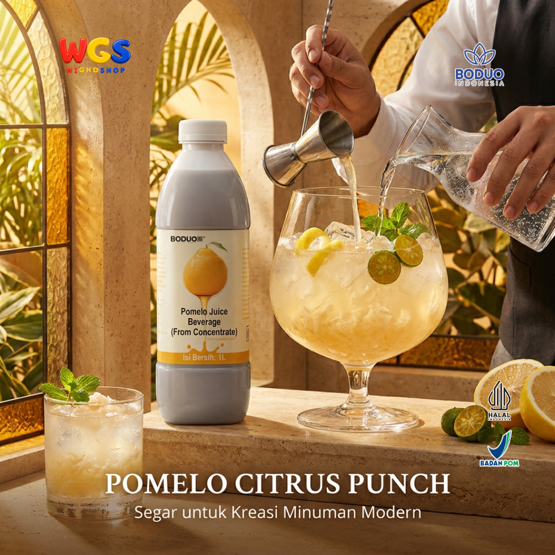BODUO Pomelo Juice Syrup 1 Liter - Sirup Pomelo untuk Mocktail Soda Fruit Tea Minuman Cafe