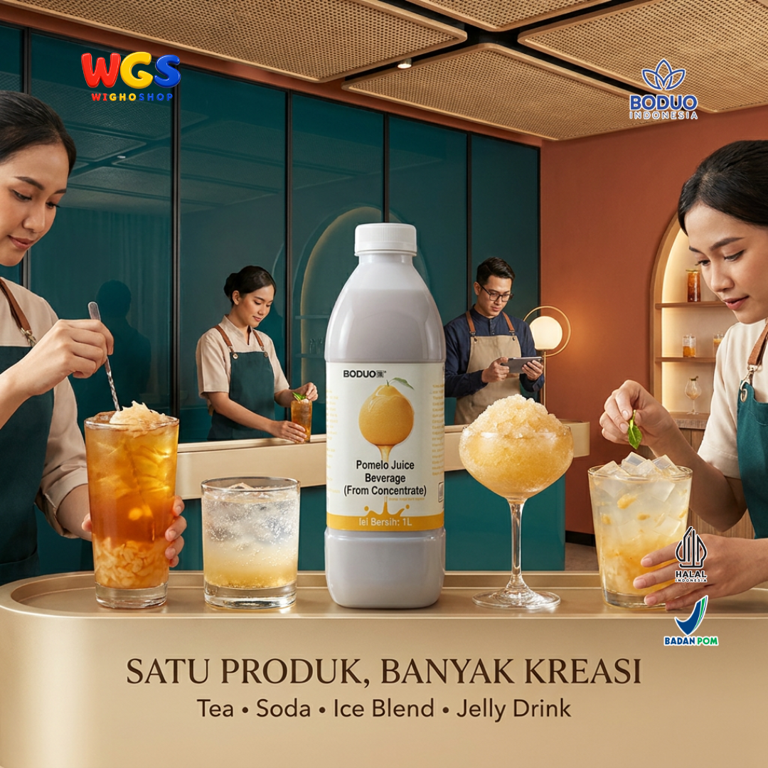BODUO Pomelo Juice Syrup 1 Liter - Sirup Pomelo untuk Mocktail Soda Fruit Tea Minuman Cafe