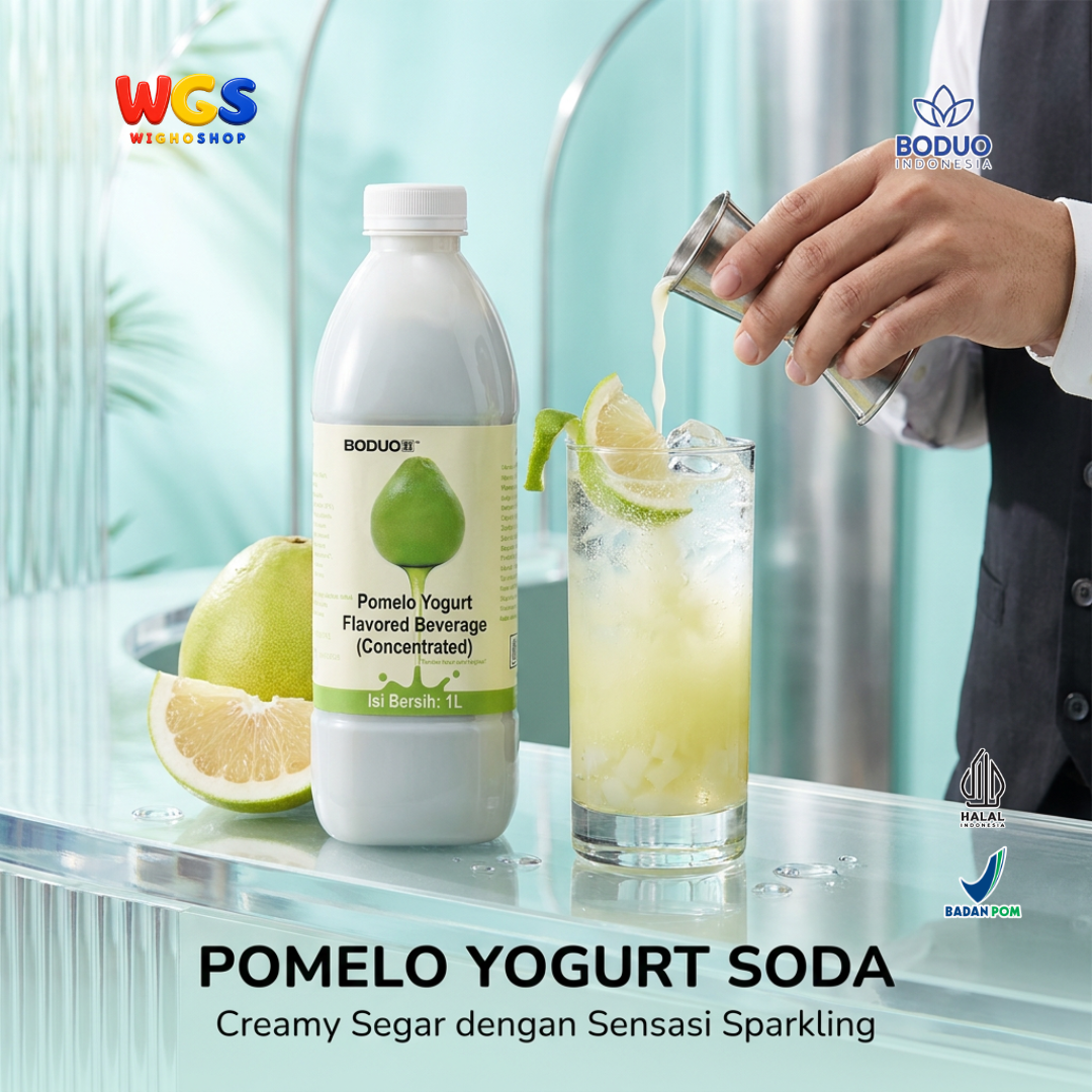 BODUO Pomelo Yogurt Syrup 1 Liter - Sirup Yoghurt Pomelo untuk Fruit Tea Minuman Kekinian Cafe