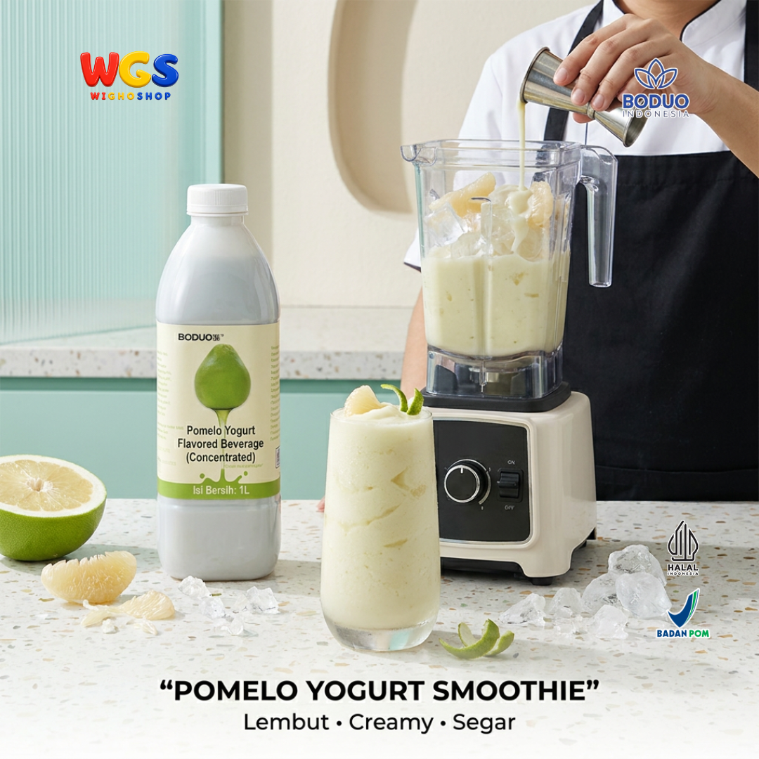 BODUO Pomelo Yogurt Syrup 1 Liter - Sirup Yoghurt Pomelo untuk Fruit Tea Minuman Kekinian Cafe