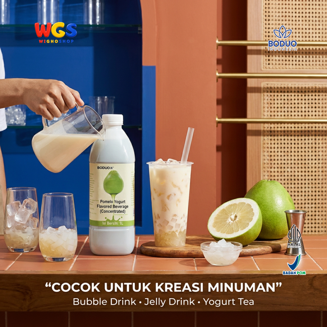 BODUO Pomelo Yogurt Syrup 1 Liter - Sirup Yoghurt Pomelo untuk Fruit Tea Minuman Kekinian Cafe