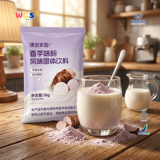BODUO Premium Aromatic Taro Milk Tea Powder 1kg – Halal and BPOM