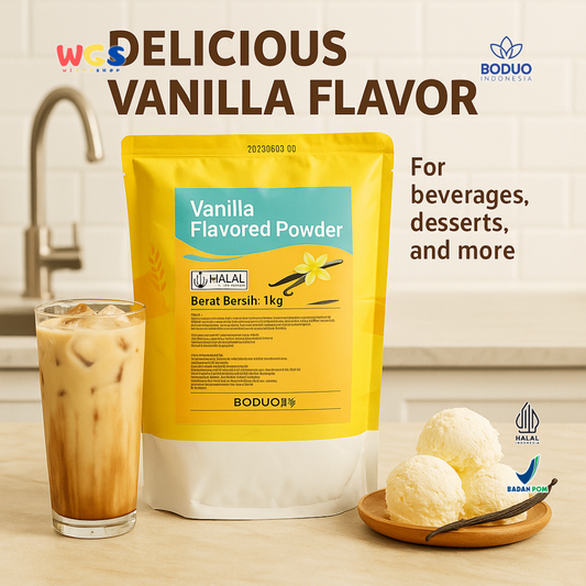 BODUO Vanilla Flavored Powder 1kg – Soft Vanilla Flavored Drink Powder for Various Creations