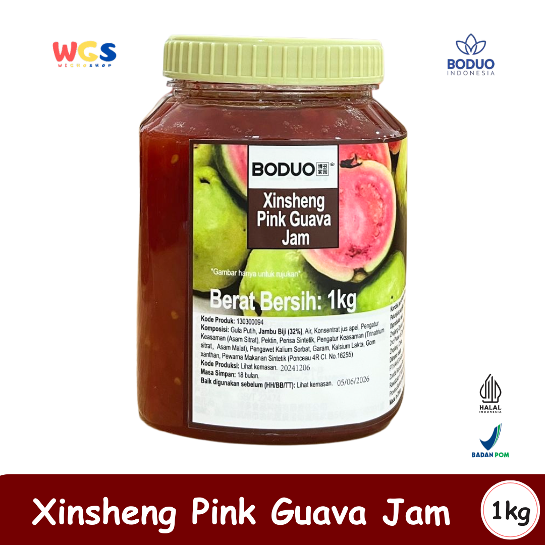 BODUO Xinsheng Pink Guava Jam 1kg – Red Guava Jam for Trendy Drinks