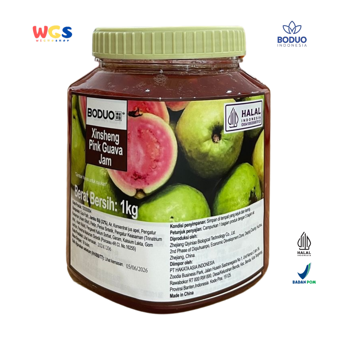 BODUO Xinsheng Pink Guava Jam 1kg – Red Guava Jam for Trendy Drinks