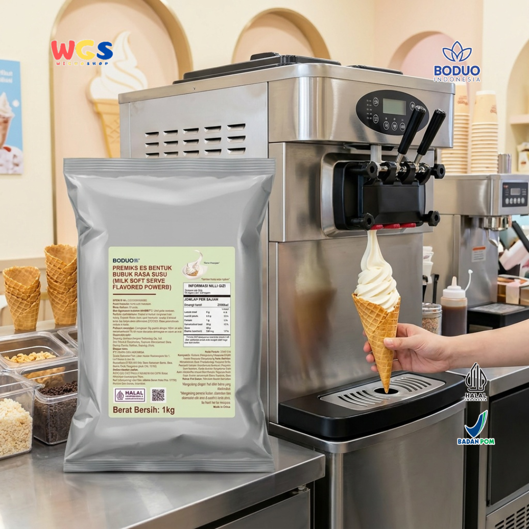 BODUO Milk Soft Serve Ice Cream Powder 1kg – Bubuk Es Krim Lembut dengan Rasa Susu Premium