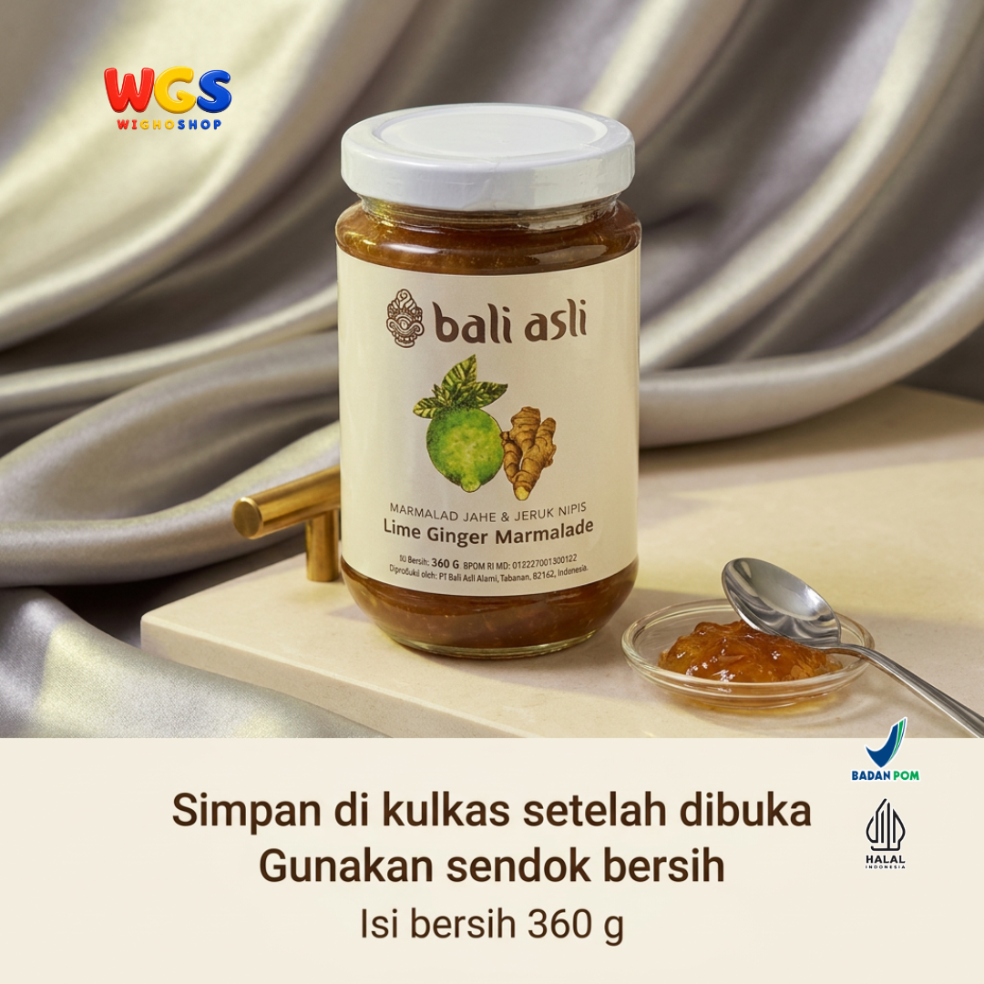 Bali Asli Lime Ginger Marmalade 360g - Selai Jeruk Nipis 48,65% & Jahe Handmade