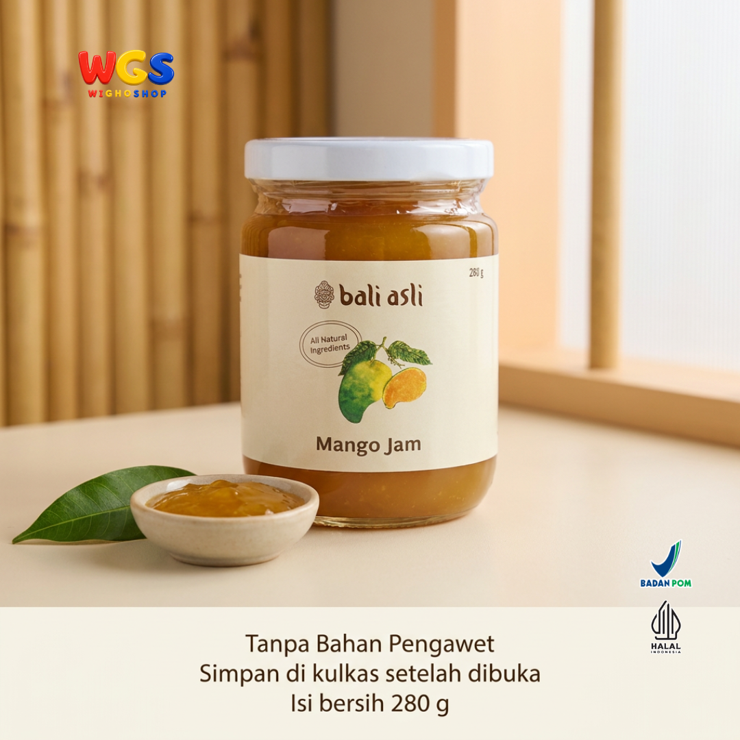Bali Asli Mango Jam 280g - Selai Mangga Alami Tanpa Pengawet untuk Roti & Topping