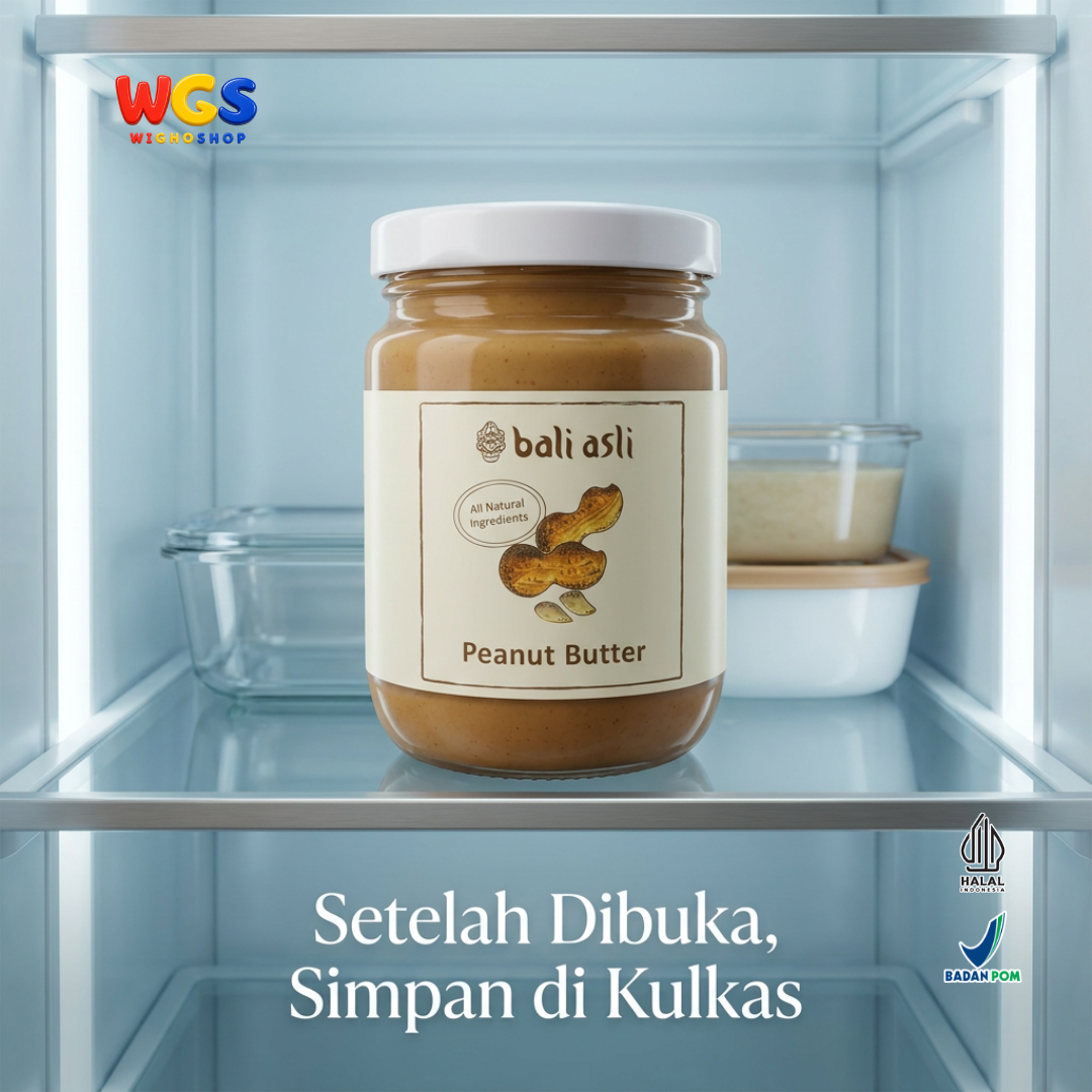 Bali Asli Peanut Butter 240g - Selai Kacang Bahan Alami Tanpa Gula Tambahan dan Pengawet