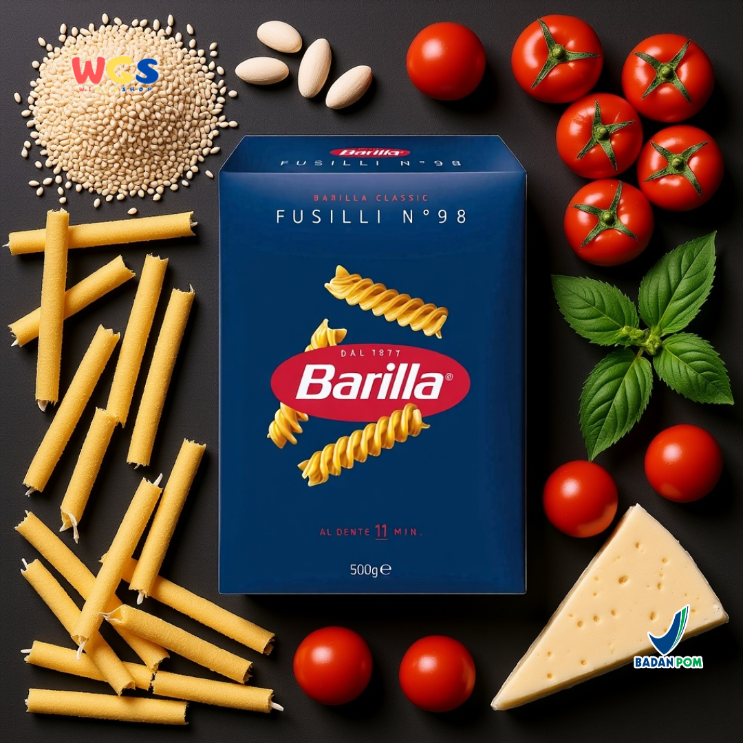Barilla Classic Fusilli No.98 Pasta Italia 500g (Durum Wheat Semolina Pasta Al Dente 11 Menit)