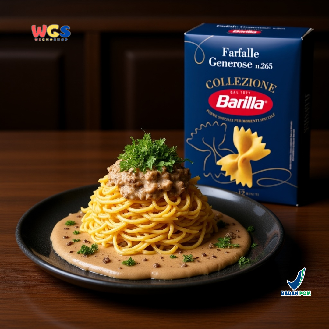 Barilla Farfalle Generose No.265 Pasta Italia 500g (Durum Wheat Semolina, Al Dente 12 Menit)