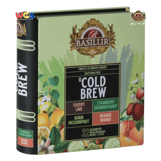 Basilur Cold Brew Teh Herbal Tanpa Kafein 64g (32 Tea Bags) – Cherry Lime, Mint, Guava, Mango Segar