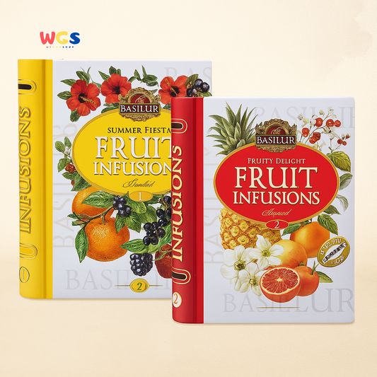Basilur Fruit Infusions Vol. 1 & 2 – Decaffeinated Fruit Herbal Tea | 2 Books, 64 Sachets