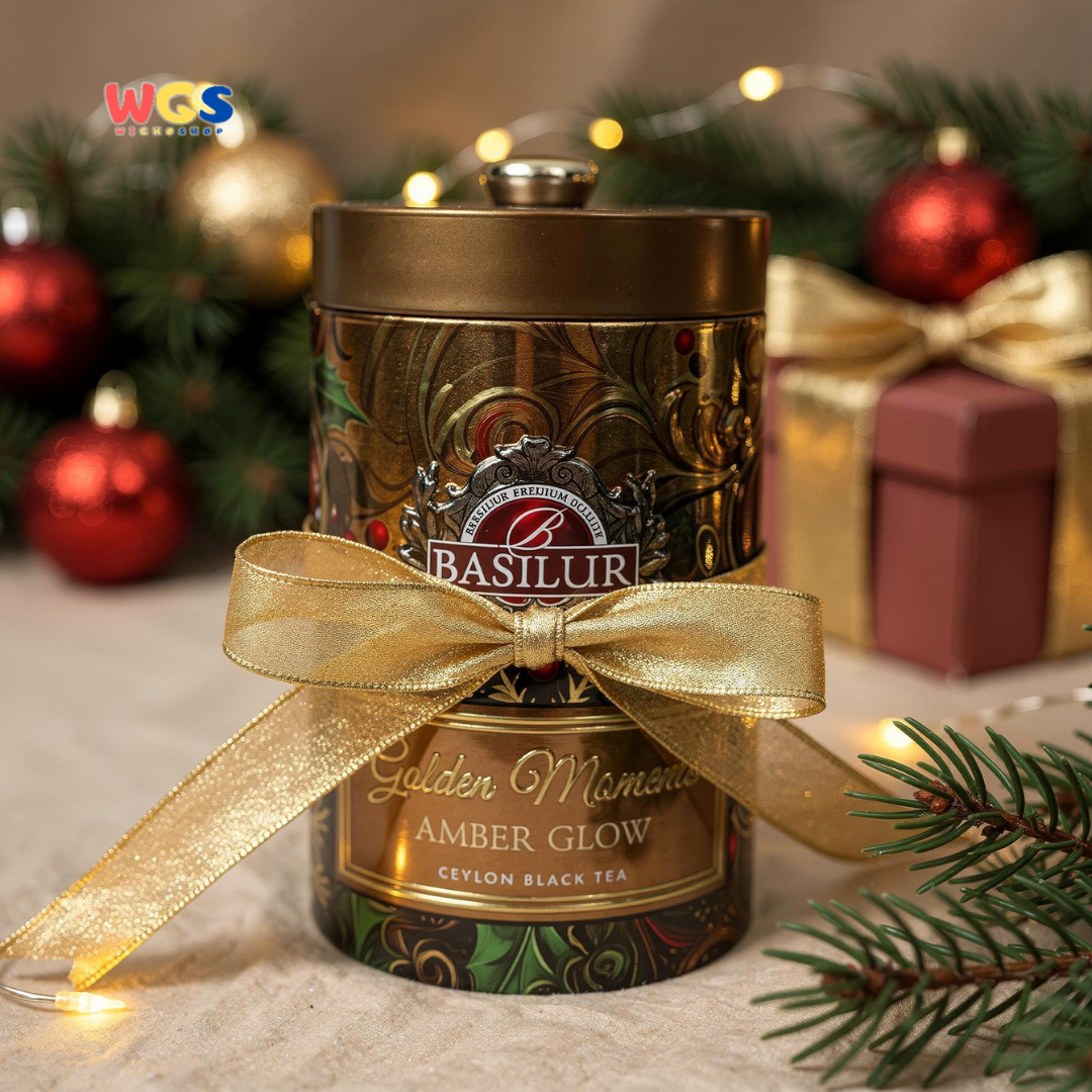 Basilur Golden Moments Amber Glow 100g – Ceylon Black Tea Premium Aroma Cokelat & Cherry