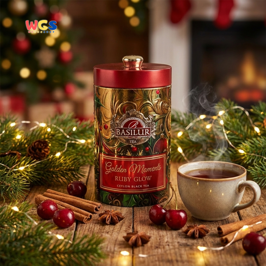 Basilur Golden Moments Ruby Glow Ceylon Black Tea 100g – Premium Festive Blend