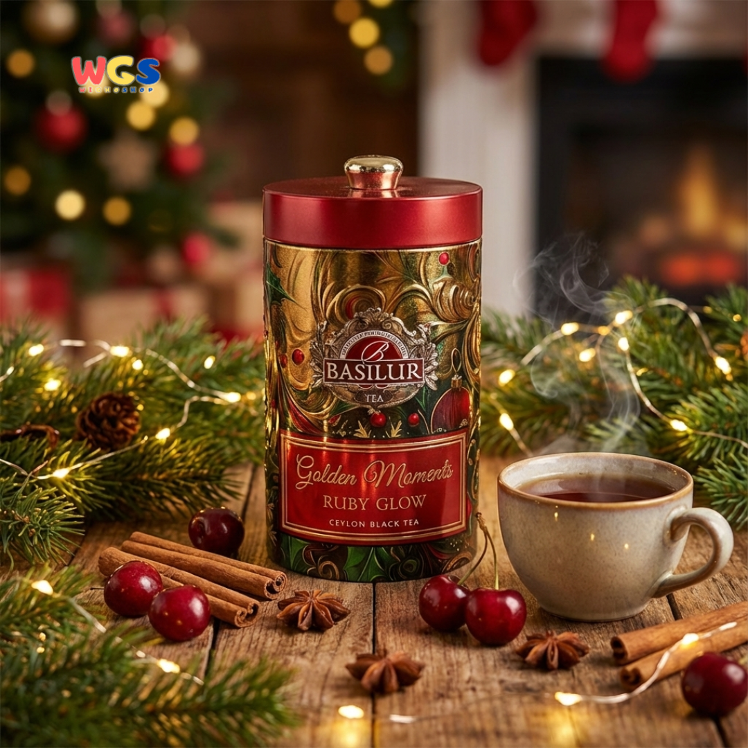 Basilur Golden Moments Ruby Glow Ceylon Black Tea 100g – Premium Festive Blend
