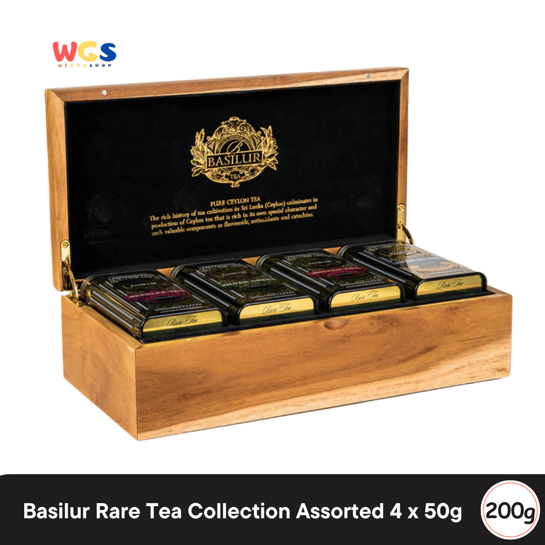 Basilur Rare Tea Collection Assorted 200g (4x50g) – Premium Ceylon Tea in Exclusive Wooden Box