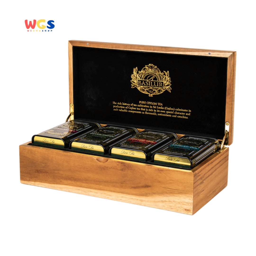 Basilur Rare Tea Collection Assorted 200g (4x50g) – Premium Ceylon Tea in Exclusive Wooden Box