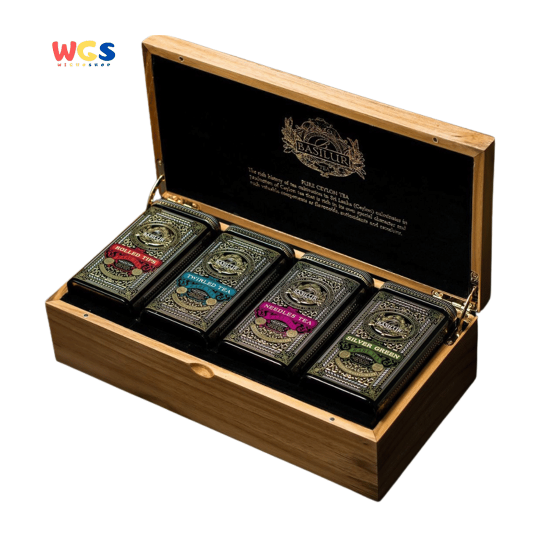 Basilur Rare Tea Collection Assorted 200g (4x50g) – Premium Ceylon Tea in Exclusive Wooden Box