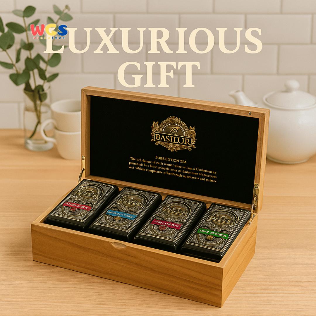 Basilur Rare Tea Collection Assorted 200g (4x50g) – Premium Ceylon Tea in Exclusive Wooden Box