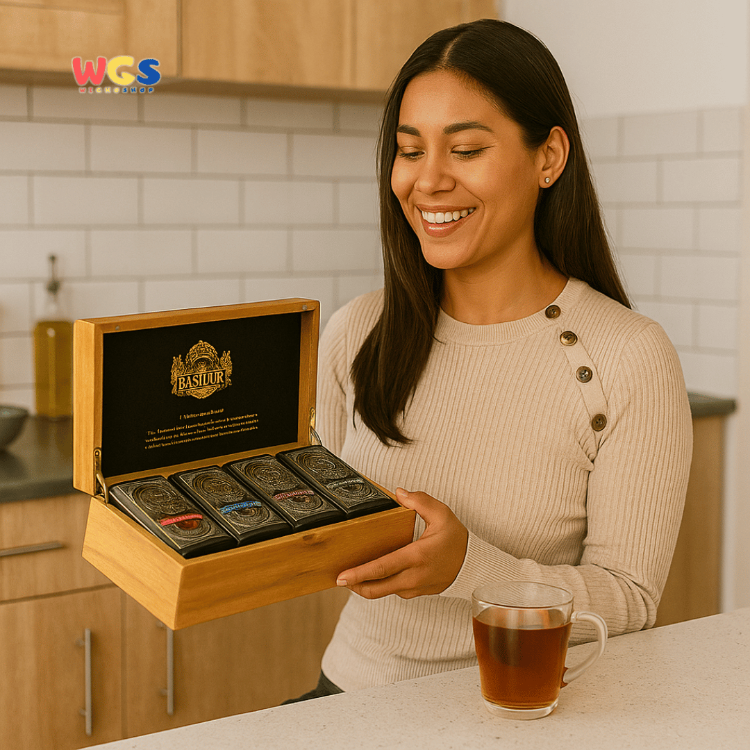 Basilur Rare Tea Collection Assorted 200g (4x50g) – Teh Ceylon Premium dalam Kotak Kayu Eksklusif