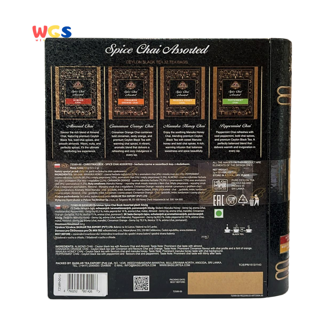 Basilur Spice Chai Assorted Tea Book 32 Tea Bags – Premium Ceylon Black Tea Selection