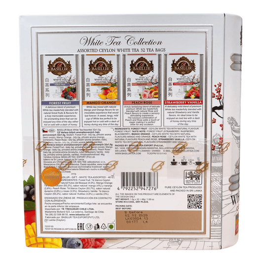 Basilur White Tea Collection 48g – 32 Sachets Ceylon White Tea with Fruity & Elegant Aroma