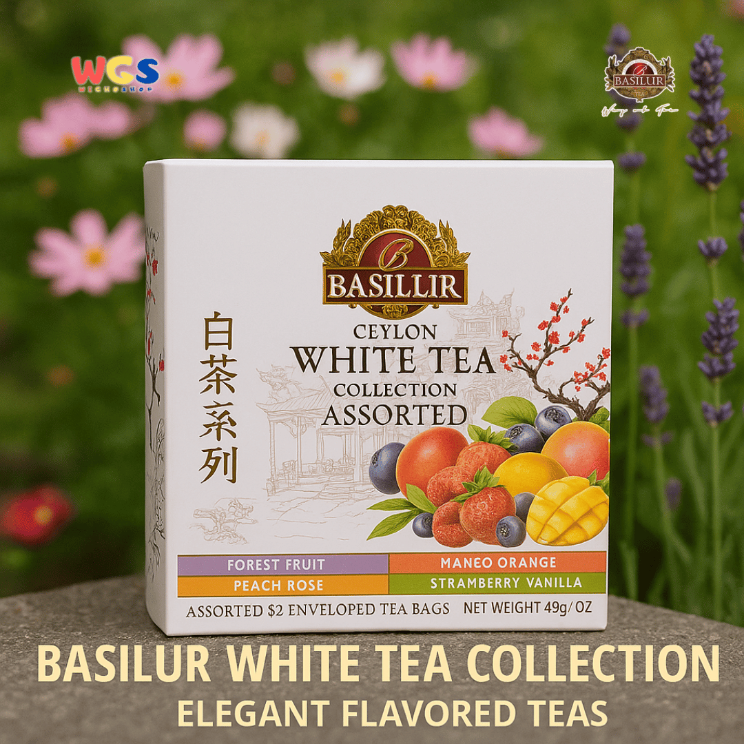 Basilur White Tea Collection 48g – 32 Sachets Ceylon White Tea with Fruity & Elegant Aroma