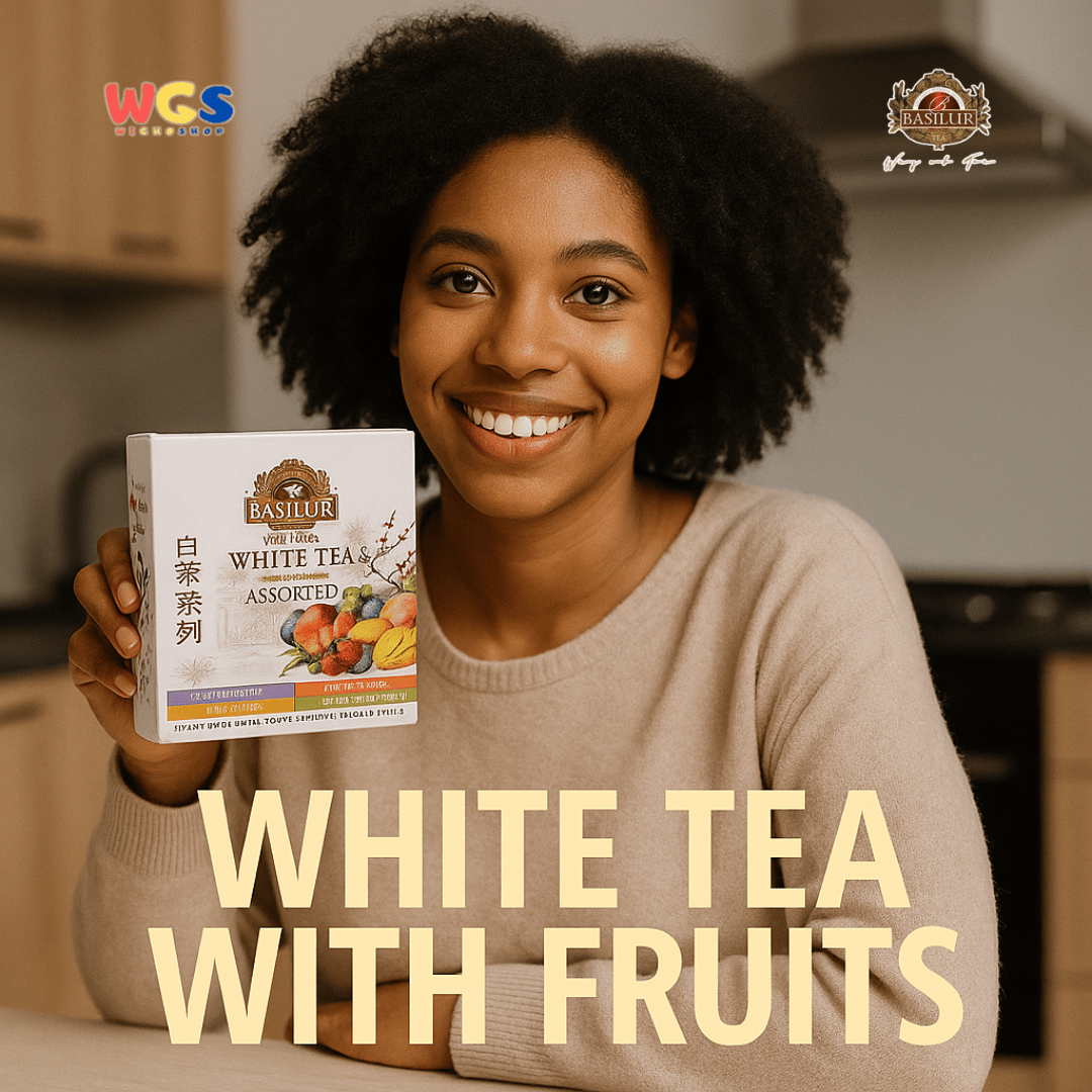 Basilur White Tea Collection 48g – 32 Sachets Ceylon White Tea with Fruity & Elegant Aroma