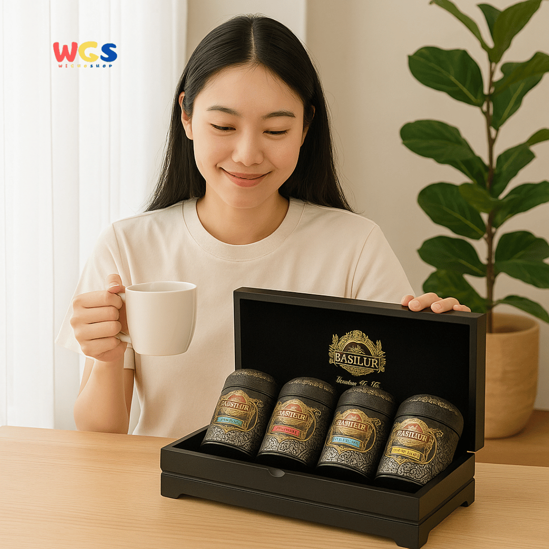 Basilur World Tea Collection Gift Box - 4 World Tea Caddie x 50g