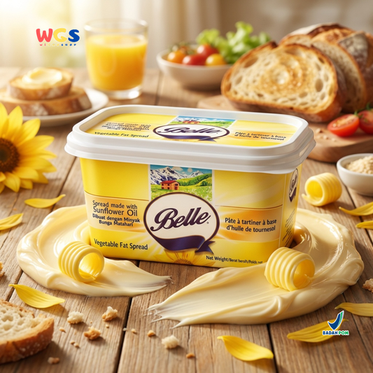 Belle Vegetable Fat Spread with Sunflower Oil 500g - Margarin Oles Serbaguna untuk Roti
