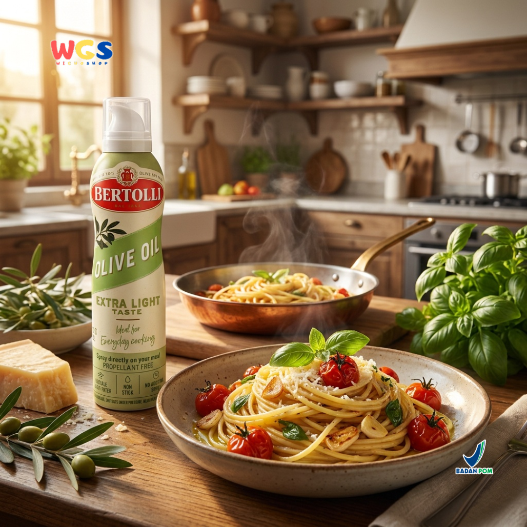 Bertolli Olive Oil Spray Extra Light Taste 145ml - Minyak Zaitun Spray untuk Air Fryer & Cooking