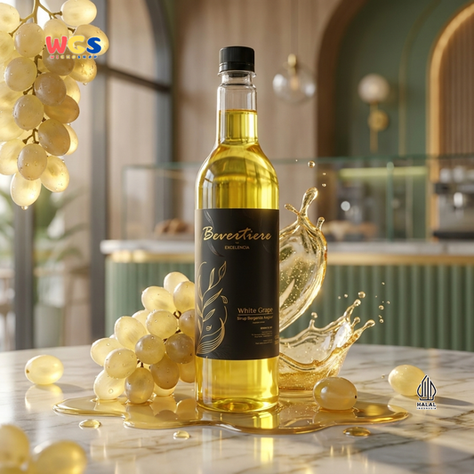 Bevertiere Excelencia White Grape Wine Flavour Syrup 750ml - Sirup Anggur Putih Rasa Wine untuk Soda, Tea, Yakult & Mocktail