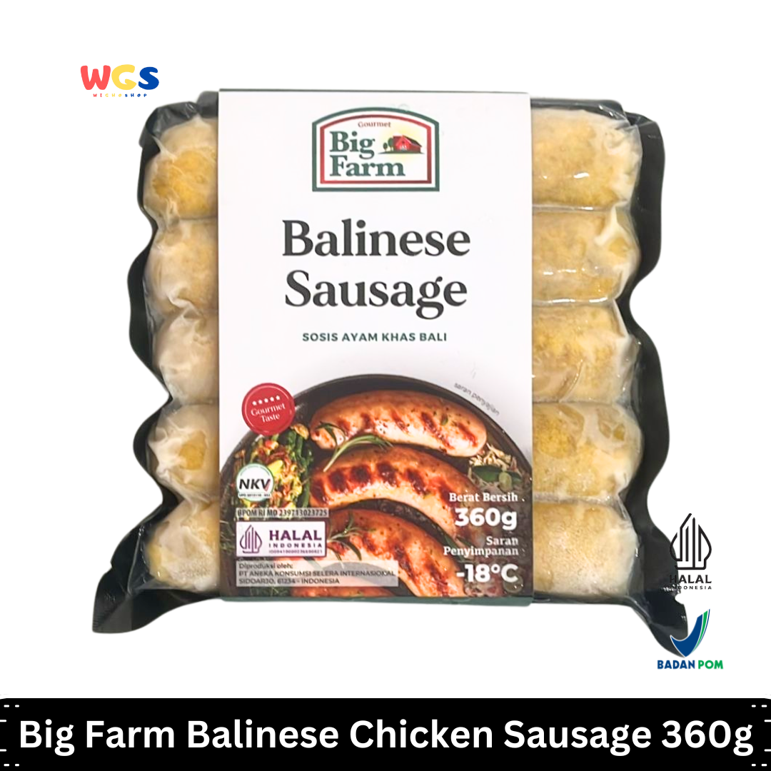 Big Farm Balinese Sausage 360g – Sosis Ayam Khas Bali dengan Rempah Autentik, Lezat dan Gurih